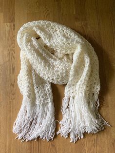 Crochet Shawl, White, Handmade, With Fringe, - Etsy White One Size Beach Scarf, White Crochet Shawl For The Beach, Bohemian White Crochet Shawl, White Hand Knitted Shawl For Winter, White Crochet Lace Shawl One Size, White Crochet Scarf One Size, White Hand Knitted Winter Shawl, White Crochet One-size Shawl, White Hand-knitted Winter Shawl