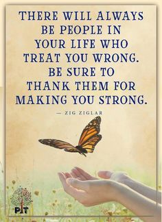 a hand reaching for a butterfly on top of a grass field with the quote, there will always be people in your life who treat you wrong