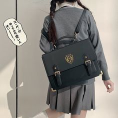 Product parametersProduct name: Japanese student handbagColor: black, dark brownMaterial: PUSize: 35x25x8cmProducts include: 1 handbagProduct Overview:1. Made of high quality material, durable.2. Due to manual measurement, please allow 2-3% error.3. Due to different monitors, color difference is difficult to avoid, please refer to the actual product.4. If there is any problem, please feel free to contact us, we will solve it for you and give you the best service. Brown School Bag With Leather Trim, Harajuku Style Black Bags For Back To School, Brown School Bag With Anti-theft Pocket, Black Harajuku Shoulder Bag For School, Gothic School Bag With Zipper Closure, Japanese Student, Japanese School Bag, Laptop Backpack Mens, Backpack Outfit