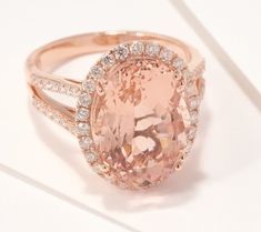 Could it be love at first sight? One look at this blush-colored morganite and diamond ring and you'll be hooked. From Effy Jewelry. Morganite Pink Gold Rings For Formal Occasions, Pink Morganite Rings With Diamond Accents, Blush Morganite Ring With Center Stone, Pink Morganite Ring With Gemstone Accents, Exquisite Pink Morganite Ring, Morganite Diamond, Effy Jewelry, Morganite Engagement Ring, Morganite Ring