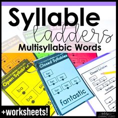 multiple types of worksheets with the words sylabble ladders