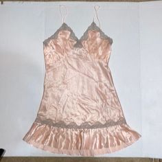 Vintage Victoria Secret Night Gown. Pictures Do Not Do Justice. Nwot Condition, Rare Style. Light Pink With Grey Trim. Absolutely Stunning