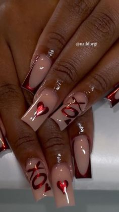 Fur Nails, Vday Nails, Cute Simple Nails, February Nails, Nail Designs Valentines, Valentines Day Nails, Acrylic Nails Designs, Cute Acrylic Nail Designs, Short Square Acrylic Nails