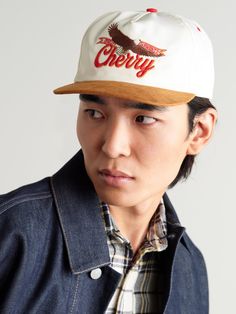 EXCLUSIVE AT MR PORTER. Cherry Los Angeles' baseball cap is a nod to retro Americana. Made from cotton-twill, it has a contrasting suede brim and is embroidered with a swooping eagle and the brand's logo.