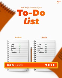 the to - do list is displayed in an orange and white background