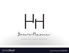 the letter h is made up of two letters and it has a black outline on white background