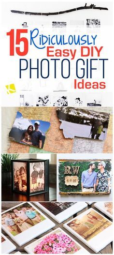 the cover of an easy diy photo gift idea book, with pictures on it