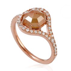 Modern style diamond & rose gold jewelry. This Ring is made of gold and diamond material and is capable of reflecting some light to produce a natural glow. A unique feature found only in premium jewelry. This Ring is handmade in 18k Rose Gold : 3. 194 grams , and Diamond : 2. 43 cts  (ING-5623)  This jewelry is made by hand featuring detailed workmanship. Be careful to avoid dropping or banging as physical impacts can result in damage to the pieces including stones falling off. To care for your Ice Diamond, Rose Gold Brown, Premium Jewelry, Diamond Ice, September Birthstone Jewelry, August Birthstone Jewelry, Diamond Solitaire Ring, Diamond Cocktail Rings, Pearl Jewellery Earrings