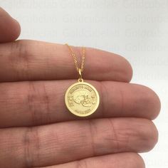 ● Material of pendant: Solid gold 14k ( REAL GOLD ) ● Metal Stamp: 14k ● The pendant is available in 3 sizes: 14,0 mm / 0,55 inches ( Diameter ) 16,5 mm / 0,65 inches ( Diameter ) 19,1 mm / 0,75 inches ( Diameter ) ( In the photos the size of the pendant is 14mm / 0.55 inches Diameter ) ● Material of chain: Solid gold 14k ( REAL GOLD ) ● Chain Options: **Chain No.1  :  thickness 0,7mm  **Chain No.2 :  thickness 1,3mm ● Chain Length: - 40 cm / 15,75 inches ( Length ) - 45 cm / 17,72 inches ( Leng Round Locket Jewelry For Commemoration, Commemorative Locket Jewelry, Commemorative Amulet Necklaces With Round Shape, Amulet Style Commemoration Necklace With Round Shape, Commemorative Medallion Amulet Jewelry, Spiritual 14k Gold Coin Jewelry, Symbolic Yellow Gold Collectible Necklace, 14k Gold Coin Pendant Jewelry For Commemoration, 14k Gold Coin Jewelry For Commemoration