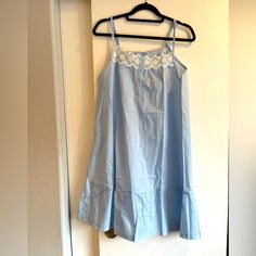 New Light Blue Cotton Nightgown Adjustable Straps Cotton Nightgown, Night Gown, Cosplay Costumes, Adjustable Straps, Pajamas, Light Blue, Color Blue, Fast Delivery, Full Service