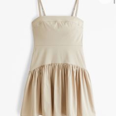 Sold Out! Small, Nwt, Cream And Also Have In Black. Abercrombie And Fitch Dresses, Flare Mini Dress, Small Dress, Mini Dress With Sleeves, Drop Waist, Poplin Fabric, American Apparel, Abercrombie Fitch, Fit And Flare