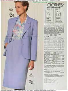 1991 Sears Spring Summer Catalog, Page 152 - Catalogs & Wishbooks 1992 Fashion, 90s Supermodels, Era Fashion, Century Clothing, Blazer And Skirt, Fashion Marketing