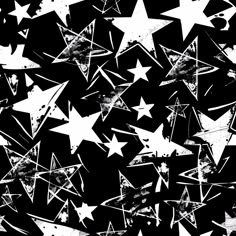 an abstract black and white background with stars in different sizes, shapes, and sizes