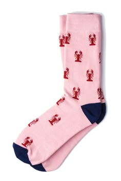 PRICES MAY VARY. Get your seafood fix with our Lobsters socks. These crustacean-laden socks feature red lobsters atop a pink background and navy heelturn. Fits Men's Shoe Size: 7-13 Dimensions: 3.25'' x 14.5'' Material: 80% Carded Cotton 3% Elastane 17% Spandex Made of a soft, high quality cotton blend, these moisture wicking socks will bring the stars within arm's reach Get your seafood fix with our Lobsters socks. These crustacean-laden socks feature red lobsters atop a pink background and nav Lobster Socks, Expensive Wishlist, Red Lobsters, Odd Socks, Moisture Wicking Socks, Silly Socks, Unique Socks, Funky Socks, Trouser Socks