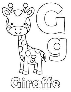 the letter g is for giraffe coloring page