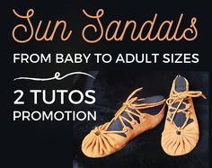 "Receive 2 tutorials and the whole set of patterns to learn how to make the \"Sun Sandals\" in all sizes (from baby to large adult sizes). Just like adults, babies and children can have very different sizes, proportions, and shapes of feet; this is why I have made all my patterns adjustable so that you can easily create custom-fitted shoes for all the family.    The Sun Sandals is a really easy project to get started with making your own minimalist shoes and getting familiar with leather. Like a Leather Work Projects, Sun Shoes, Diy Barefoot Sandals, Handmade Shoes Pattern, Shoes Minimalist, Minimal Shoes, Barefoot Sandal, Shoes Pattern, Handmade Sandals