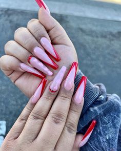 60+ Adorable and Cute Valentine's Day Nails - ReallyRushai Short Nails Classy, Celebrate February, Red French Tips, Loving Others, Manicured Nails, Nails Classy, Sassy Nails, Spring Nail Trends