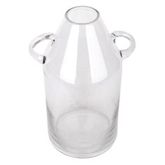 a clear glass vase with an open lid