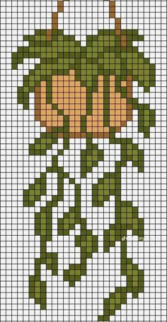 a cross stitch pattern with an image of a plant