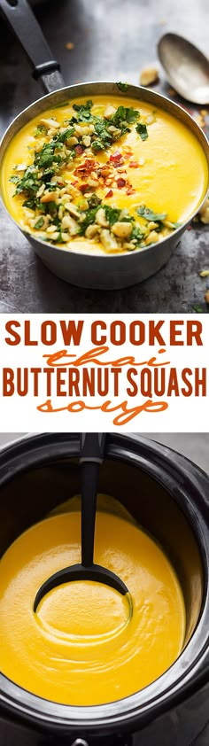 this slow cooker butternut squash soup is the perfect way to use it for dinner