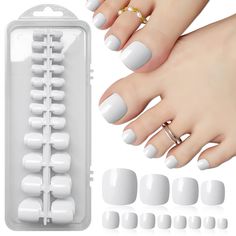 PRICES MAY VARY. ⭐Solid glossy press on toenails pack content 240pc colored fake toe nails in pure glossy color with 2 sheet adhesive tabs, 4g nail glue and 1pc 100/180 grit emery board nail gile tools. A full toe nails set that you can DIY pedicure at home. ⭐LoveOurHome fake toenails are made of quality ABS material, they are durable and sturdy, full cover short length square shape, can fit natural toe nails perfectly.Glossy press on toe nails can last 1-2 weeks with strong nail glue. ⭐Pre-deco Natural Toe Nails, Diy Pedicure At Home, Press On Toenails, Pedicure Tips, Fake Toenails, Diy Pedicure, August Nails, 3d Flower Nails, Toe Nail Color