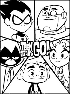 Teen Titans Drawings, Teen Titans Birthday Party, Coloring Pages For Boys, Teen Titans Go, Cute Easy Drawings, Coloring Book Art