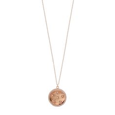 "Cubic zirconia accents and diamond-cut details lend a touch of sparkle to this charming 14k rose gold over silver disk pendant. PENDANT DETAILS Pendant length: 0.8"" L x 0.8"" W Necklace length: 16 in. + 2-in. extender Chain type: cable Clasp: spring ring Metal: sterling silver Plating: 14k rose gold Packaging: boxed CUBIC ZIRCONIA DETAILS Total weight: 9/10 ct. Shape: round Setting: pave Gemstones may have been treated to enhance their appearance. Special care may be required. Please visit our Rose Gold Sterling Silver Medallion Charm Necklace, Rose Gold Sterling Silver Medallion Charm Necklaces, Rose Gold Sterling Silver Charm Necklace, Rose Gold Necklace With Round Pendant Charms, Rose Gold Necklaces With Charms And Round Pendant, Rose Gold Diamond Necklace With Charms, Rose Gold Medallion Necklace For Anniversary, Rose Gold Coin Pendant Jewelry, Rose Gold Diamond Pendant Charm Necklaces