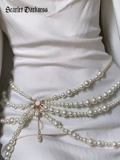 Madam Butterfly's Pearl Waist Chain Pearl Waist Chain, قلادات متدلية, Y2k Jewelry, Pearl Accessories, Body Chains, Belly Chain, Waist Chain, Chain Belt, Body Chain Jewelry