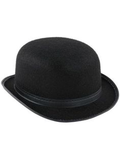 Check out Bowler Hat - Low Crown - 2018 Costume Accessories | Costume SuperCenter from Costume Super Center Black Top Hat, Crown Hat, Bowler Hat, Red Band, Costume Hats, Black Felt, Matching Accessories, Derby Hats, Up Girl