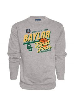 Baylor Bears Mens Grey 2021 Final Four Long Sleeve Crew Sweatshirt - 57107081 Cotton Fan Apparel Sweatshirt, Cotton Sweatshirt For Fan Merchandise, Cotton Logo Print Sweatshirt For Game Day, Cotton Sweatshirt With Logo Print For Game Day, Fan Apparel Sweatshirt With Lettering For Sports Events, Throwback Cotton Sweatshirt For Fan Merchandise, Throwback Fan Merchandise Cotton Sweatshirt, Cotton Throwback Sweatshirt For Fan Gear, Cotton Throwback Fan Gear Sweatshirt