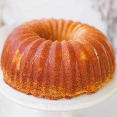 a bundt cake sitting on top of a white plate