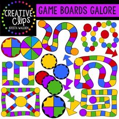 a board game with different shapes and colors