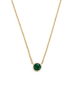 Bloomingdale's Emerald Bezel Pendant Necklace in 14K Yellow Gold, 16 - 100% Exclusive Emerald Pendant, Bezel Pendant, Emerald Necklace, Exclusive Jewelry, Green Gemstones, Gold Pendant Necklace, Green Gold, Gold Pendant, Green And Gold