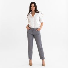 This service-ready crisp white shirt features a half sleeve with a cuff and an open-top collar construction. Perfect for positions that get a little toasty, the half sleeve looks smart as is, but can roll up into a short sleeve. It layers perfectly under a jacket, and really dials up the well-put-together factor when paired with a vest. Bar Uniform, Sweater Vest Jacket, Restaurant Uniforms, Hotel Uniform, Shop Apron, Custom Uniform, Denim Apron, Women White Blouse, Custom Aprons