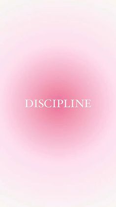 the word discipline in white on a pink background