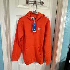 Adidas Orange Hoodie, Super Comfy Perfect Vibrant Color New Condition Size: Small Orange Sports Hoodie For Winter, Orange Sporty Hoodie For Sports, Sporty Orange Hoodie Sweatshirt, Orange Long Sleeve Sporty Hoodie, Orange Cotton Hooded Sweatshirt, Orange Hoodie, Adidas Hoodie, Adidas Shirt, Adidas Men