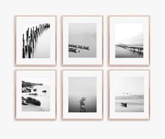 Wall Art Set of 6, Black and White Photo Set, Coastal Style Prints, Home Gallery, Gray Wall Decoration, Sea Landscape Photo, Unframed Photo - Etsy Norway Forest Photos, Moon Wall Art, Black And White Wall, Forest Wall Art, Black And White Wall Art, White Wall Art, Monochrome Photography, Drawing Prints