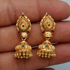 Discover the allure of Handmade Gold Jewelry at https://morvijewels.etsy.com/   Get a dazzling 25% off on all our 22k and 18k gold pieces. Don't miss out on this limited-time offer. Shop now and embrace the radiance of gold!Beautiful 22 Karat Gold Handmade Earrings jhumki Traditional Design jewelry Gold Purity- 22k yellow Gold Length - 3.3 cm approx Width - 1.2 cm approx Weight - 8.26 grams approx The earrings comes with artificial push  If you want real gold push please let us know. Thank You C Indian Style Wedding, Earrings Jhumka, Handmade Gold Jewellery, Earrings Chandelier, Wedding Indian, Jhumki Earrings, Yellow Gold Earrings, Gold Piece, Design Jewelry