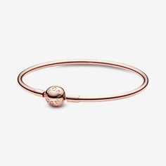 Pandora Moments Bangle | Rose gold plated | Pandora US Rose Gold Bangle Bracelet, Pandora Rose Gold, Troll Beads, Pandora Collection, Pandora Rose, The Bangles, Charms Pandora, Pandora Beads, Rose Gold Bangle