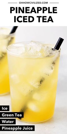 A fruity iced tea that’s energizing and refreshing. Learn to make pineapple iced tea in 5 minutes with just 4 ingredients! #pineappleicedtea #icedtearecipes #icedtea Pineapple Water Recipe, Iced Tea Punch, Cold Tea Recipes, Breakfast Drinks, Iced Drinks Recipes, Specialty Drinks, Juicy Juice