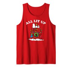 PRICES MAY VARY. Officially Licensed by Peanuts Graphic Artwork: OPNT-0036 Lightweight, Classic fit, Double-needle sleeve and bottom hem Graphic Artwork, Holiday Shirts, Top Fashion Brands, Shop Top, Fashion Brands, Light Up, Peanut, Snoopy, Tank Top