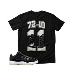 Shirt/Tee/T-Shirt to match Air Jordan sneakers. Outfit for Air Jordan kicks. What to wear with Air Jordan? Style up Air Jordan shoes. Shirt to match sneakers! ------------------------ -- Delivery: The item should be ready for shipping or delivery in 10-15 business days. Thank you for your patience! -- Product Details: 100% Soft cotton. Get the shirt inside out for washing in a cold delicate setting. Unisex style: Shirts for men, women. -- On Color: The colors and saturation can be displayed diff Casual Number Print T-shirt For Streetwear, Casual Sports T-shirt With Number Print, Casual Pre-shrunk Athletic Fit T-shirt, Sporty Number Print Top For Streetwear, Throwback Black Sports T-shirt, Sporty Number Print T-shirt For Streetwear, Number Print Tops For Sports Season Streetwear, Casual Number Print T-shirt For Fan Merchandise, Casual Number Print T-shirt For Fans