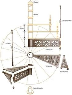 the parts of a building are shown in this diagram, including a bench and some other things