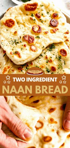 two ingredient naan bread on a plate