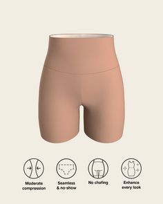 ¡Este short invisible de compresión es el complemento perfecto de tus looks! Cuenta con un fajón ancho en la pretina que está elaborado con tecnología antideslizante para que la prenda se adhiera a tu piel. Está elaborado en microfibra fresca, ligera y liviana que genera una compresión moderada en el abdomen y la cintura, moldeando tu figura y ayudando a disimular la celulitis. Cuenta con un elástico recogido en el centro de los glúteos para que se vean más redondeados, y al tener menos elástico Thigh Rub, Slip Shorts, Compression Garment, Leg Bands, Legging Sport, Under Dress, Skirts And Dresses, Support Bras, How To Slim Down