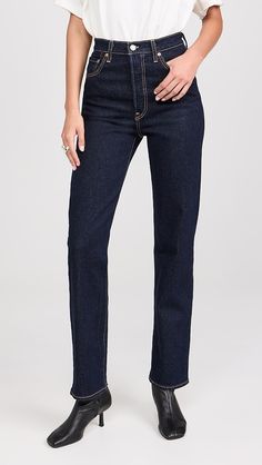 Levi's Ribcage Full Length Jeans | Shopbop Levi's Straight Fit Rigid Denim Bottoms, Classic Straight Leg Stretch Cropped Jeans, Levi's Relaxed Fit Dark Wash Flare Jeans, Stretch Straight Cropped Jeans With Five Pockets, Levi's Rigid Denim Straight Leg Jeans, Levi's Straight Hem Rigid Denim Jeans, Levi's Straight Leg Rigid Denim Jeans, Levi's Denim Blue Workwear Jeans, Levi's Denim Blue Jeans For Workwear