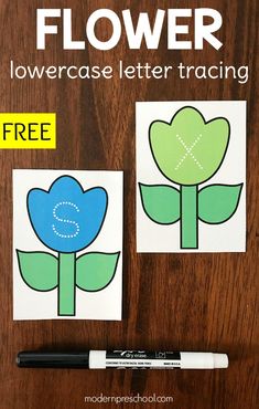 flower letter matching activity for kids to practice their handwriting and writing skills with free printables