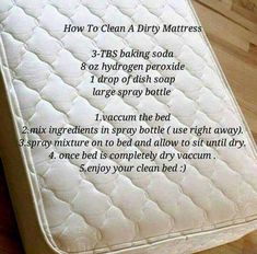 a mattress with instructions on how to clean it