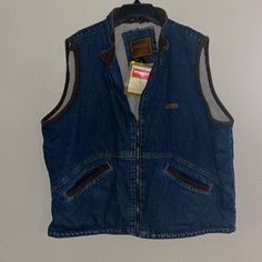 Nwt Vintage Dead Stock Wrangler Denim Vest Size Xl Perfect Condition Sherpa Lined Offers Accepted Bundle To Save Questions Just Ask Rugged Denim Jacket With Pockets For Outdoor, Brown Denim Jacket For Streetwear, Medium Wash Denim Outerwear For Rodeo, Casual Cotton Outerwear For Rodeo, Rugged Denim Outerwear For Outdoor, Outdoor Medium Wash Denim Outerwear, Western Denim Outerwear With Pockets, Western Denim Jacket With Pockets For Winter, Casual Cotton Denim Jacket For Rodeo