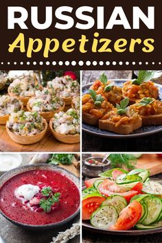 russian appetizers with text overlay